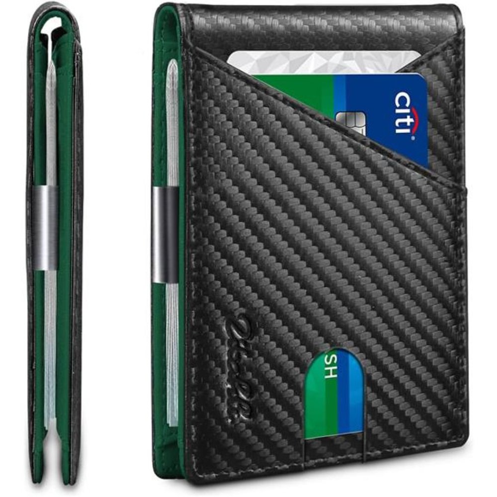 Bifold Wallets for Men Thin Wallets for Men Slim with 12 Slots and ID Window